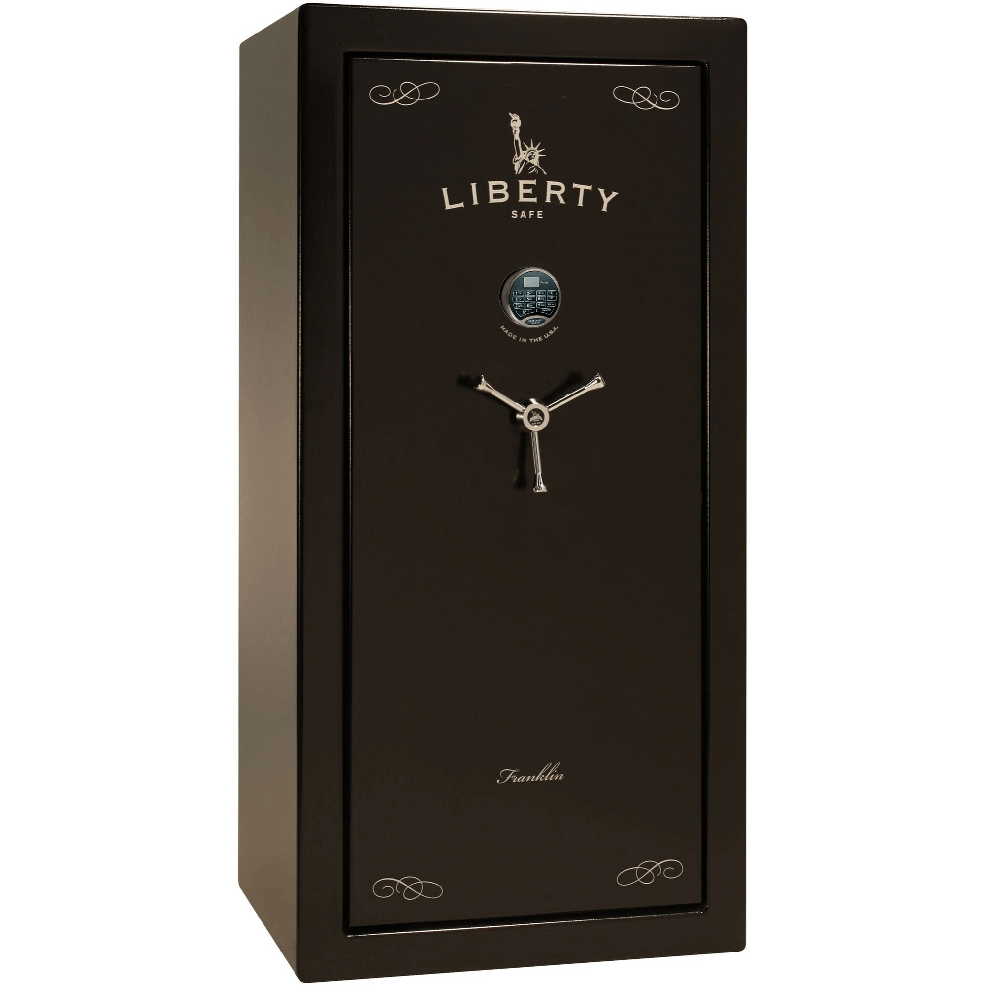 Franklin 23 | Level 5 Security | 110 Minute Fire Protection | Dimensions: 60.5"(H) x 30"(W) x 22"(D*) | Black Textured Electronic Lock - Closed Door