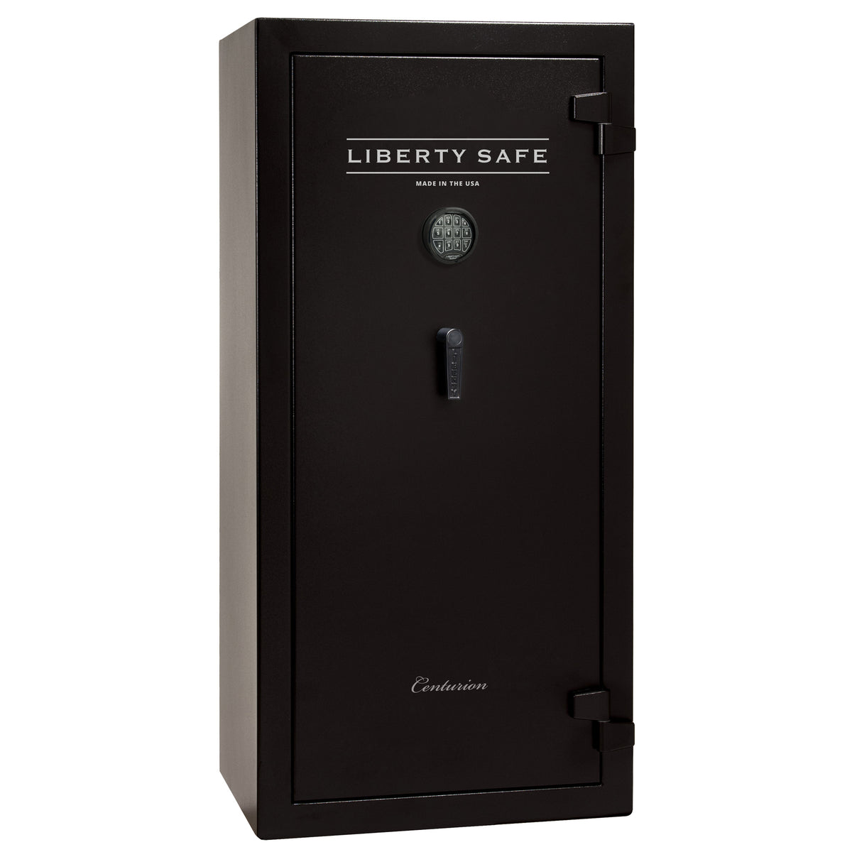 Centurion DLX 24 | Level 1 Security | 40 Minute Fire Protection | Dimensions: 59.5&quot; x 28.25&quot; x 20&quot; | Textured Black | Chrome | Elock - Drop Handle Promotion - Closed Door