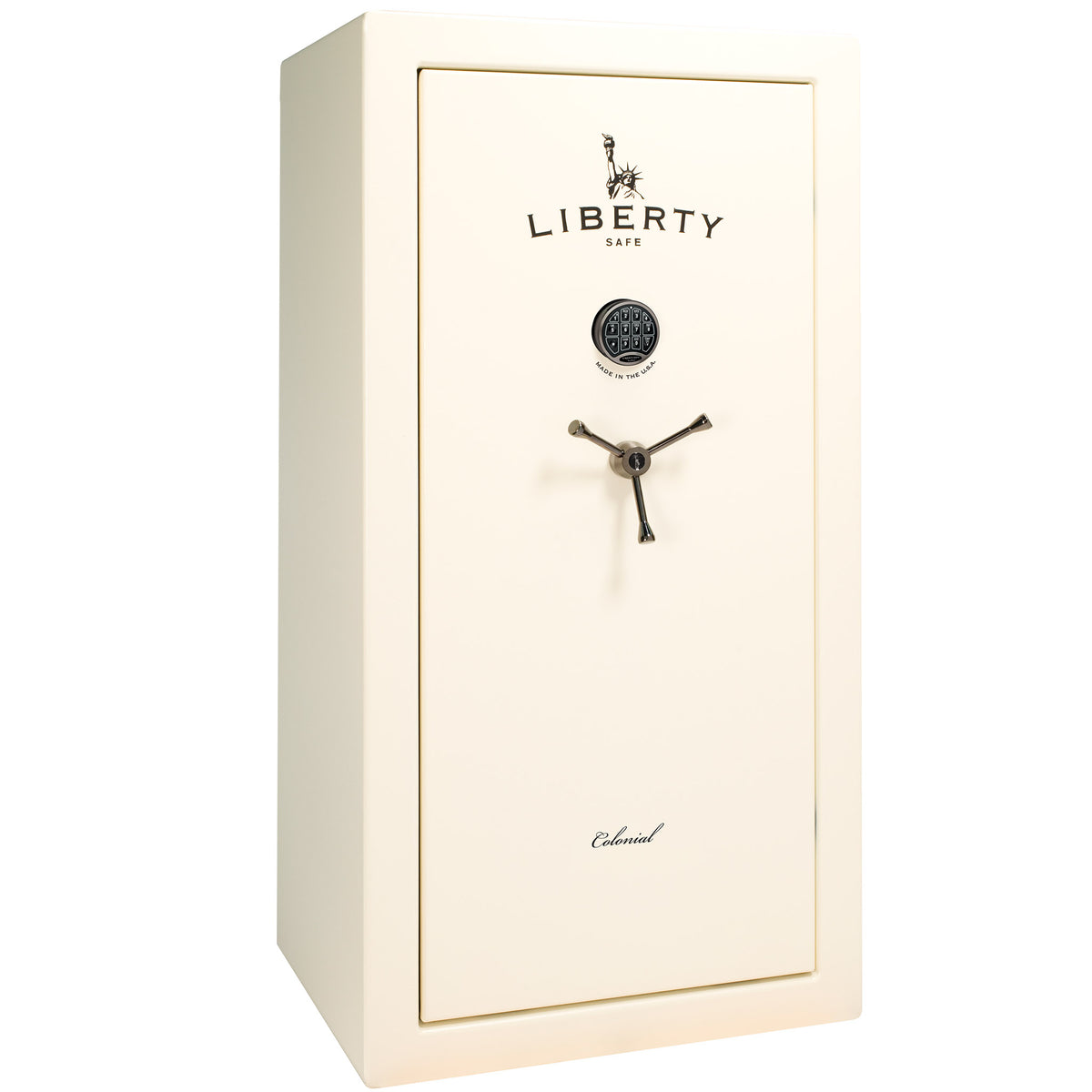Colonial Series | Level 4 Security | 75 Minute Fire Protection | 23 PRO FLEX | DIMENSIONS: 60.5&quot;(H) X 30&quot;(W) X 22&quot;(D*) | White Gloss Black Chrome | Electronic Lock - Closed