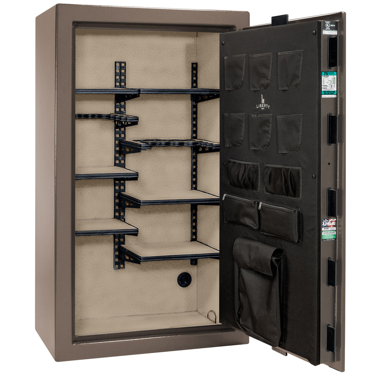 Colonial Series | Level 4 Security | 75 Minute Fire Protection | 30 PRO FLEX | DIMENSIONS: 60.5&quot;(H) X 36&quot;(W) X 22&quot;(D*) | Bronze Textured | Electronic Lock - Open