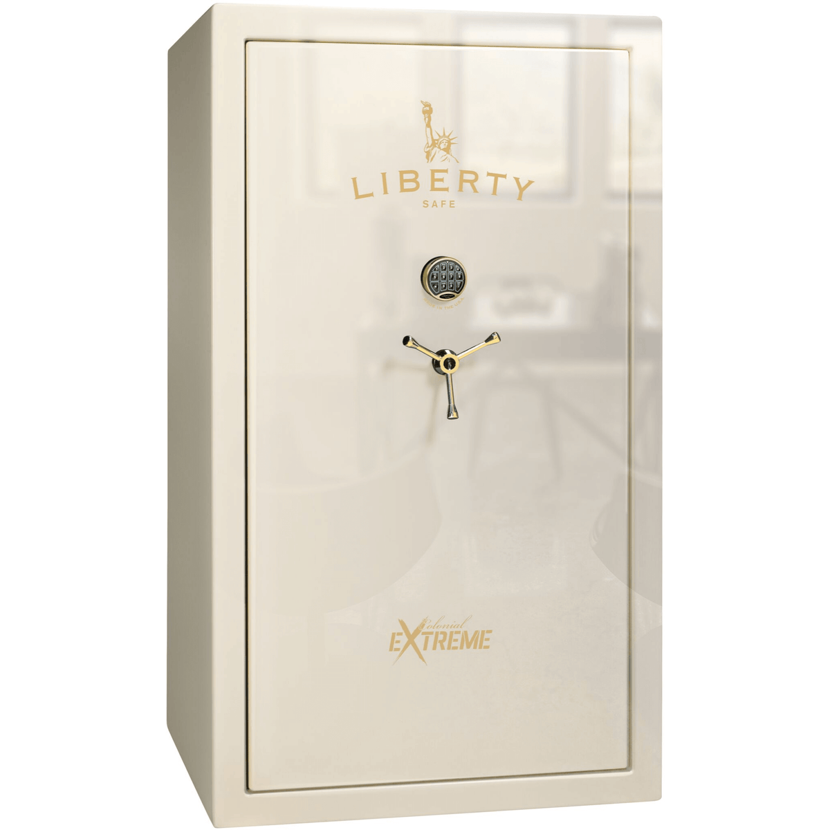 Colonial Series | Level 4 Security | 75 Minute Fire Protection | 50XT | DIMENSIONS: 72.5&quot;(H) X 42&quot;(W) X 27.5&quot;(D*) | White Gloss Brass | Electronic Lock