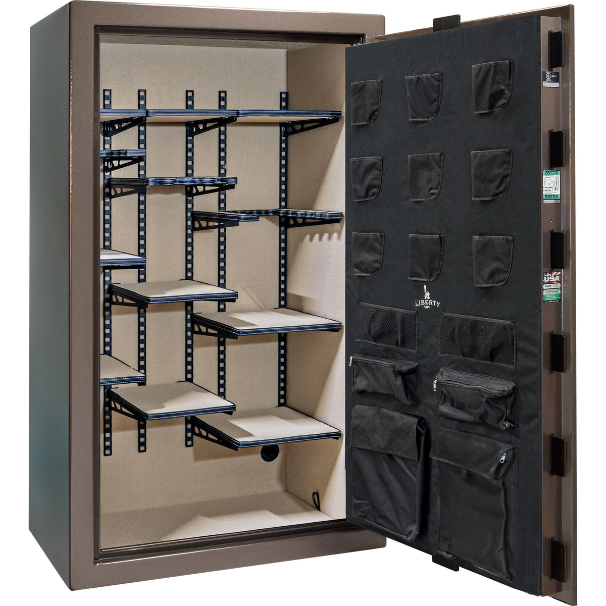 Colonial Series | Level 4 Security | 75 Minute Fire Protection | 50 PRO FLEX | DIMENSIONS: 72.5&quot;(H) X 42&quot;(W) X 27.5&quot;(D*) | Bronze Textured | Mechanical Lock - Open