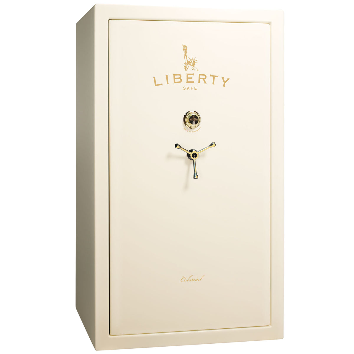 Colonial Series | Level 4 Security | 75 Minute Fire Protection | 50 PRO FLEX | DIMENSIONS: 72.5&quot;(H) X 42&quot;(W) X 27.5&quot;(D*) | White Gloss Brass | Mechanical Lock - Closed