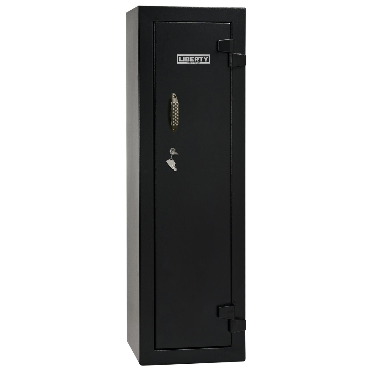 Gun Cabinet 14 | Dimensions: 59&quot;(H) x 18&quot;(W) x 16&quot;(D*) | Textured Black - Closed