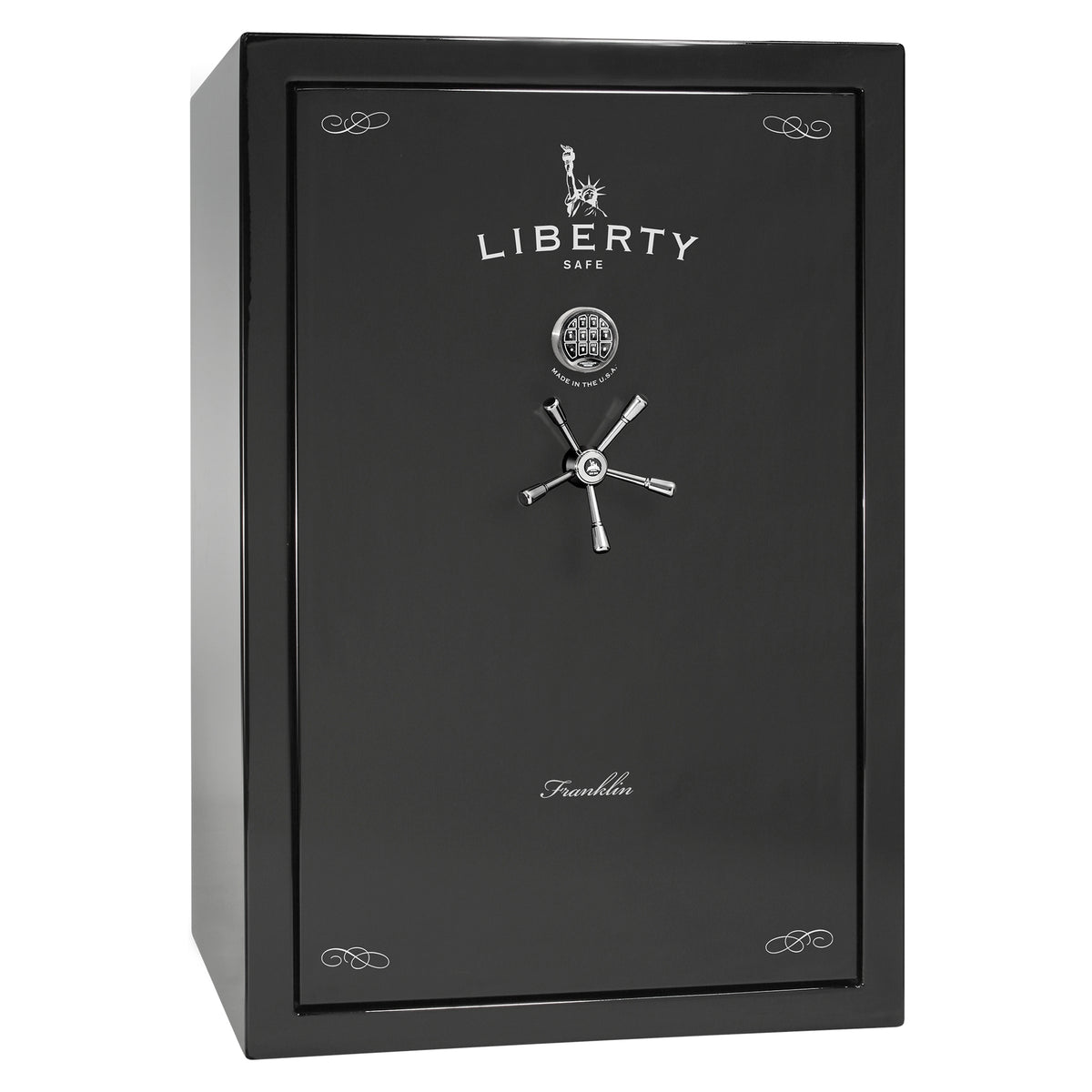 Franklin 45 | Pro Flex Interior | Level 5 Security | 110 Minute Fire Protection | Dimensions: 60.5&quot;(H) x 42&quot;(W) x 27.5&quot;(D) | Up to 60 Long Guns | Black Gloss | Electronic Lock - Closed