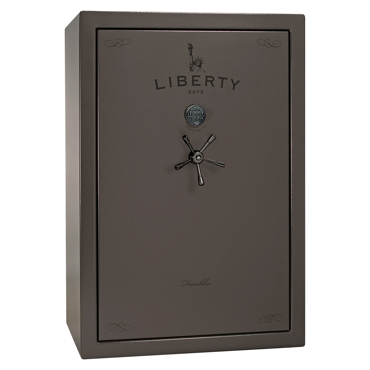 Franklin 45 | Pro Flex Interior | Level 5 Security | 110 Minute Fire Protection | Dimensions: 60.5&quot;(H) x 42&quot;(W) x 27.5&quot;(D) | Up to 60 Long Guns | Gray Marble | Electronic Lock - Closed