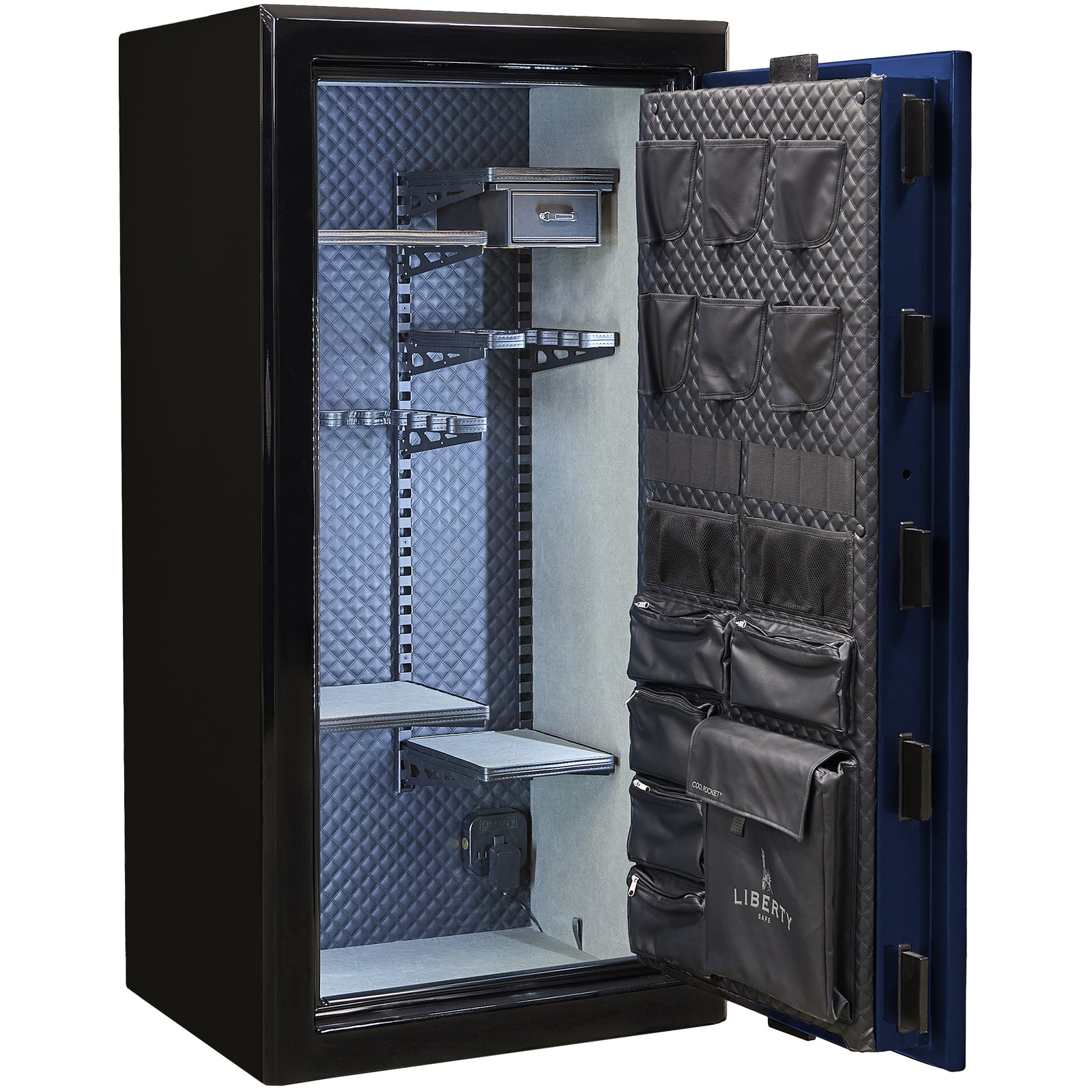 Presidential Series | Level 10 Security | 2.5 Hours Fire Protection | 25 | Dimensions: 60"(H) x 30"(W) x 24.75"(D*) | Blue Gloss | Electronic Lock - Closed