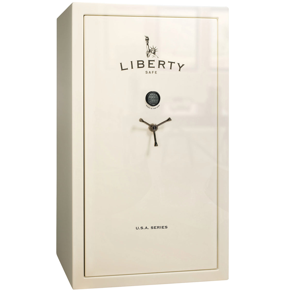 USA Series | Level 3 Security | 60 Minute Fire Rating | 50 | Dimensions: 72.5&quot;(H) x 42&quot;(W) x 27.5&quot;(D) | White Gloss | Electronic Lock - closed