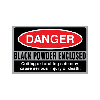 Accessory - Security - Sticker - Danger Black Powder Enclosed