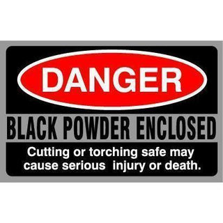 Accessory - Security - Sticker - Danger Black Powder Enclosed